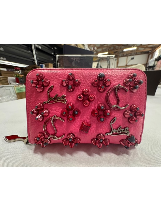 Christian Louboutin Handbags - Christian Louboutin Hot Pink studded Zip Wallet